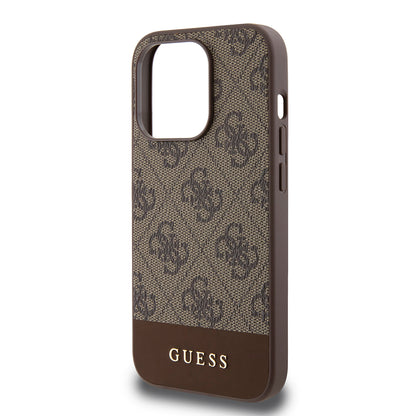 Husa pentru Apple iPhone 15 Pro, Guess, 4G Stripe, Maro