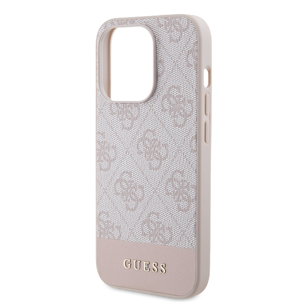 Husa pentru Apple iPhone 15 Pro, Guess, 4G Stripe, Roz