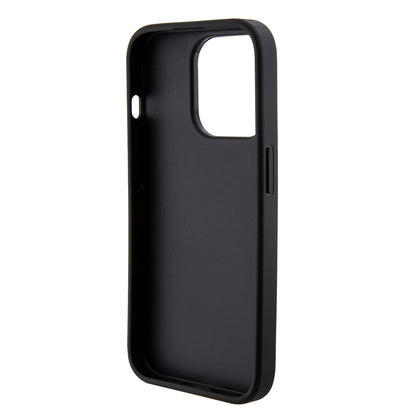 Husa pentru Apple iPhone 15 Pro, Guess, Grip Stand 4G Saffiano Strass, Neagra