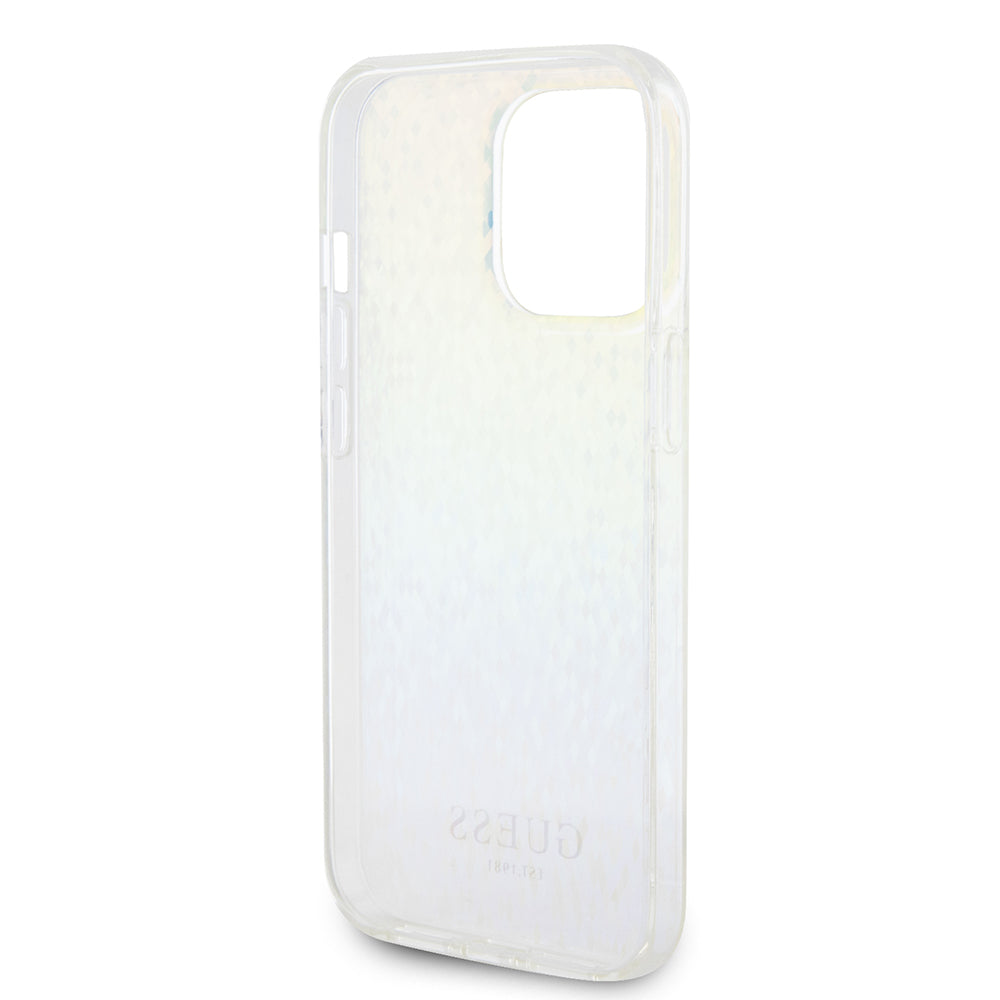Husa pentru Apple iPhone 15 Pro, Guess, IML Faceted Mirror Disco Iridescent, Multicolor