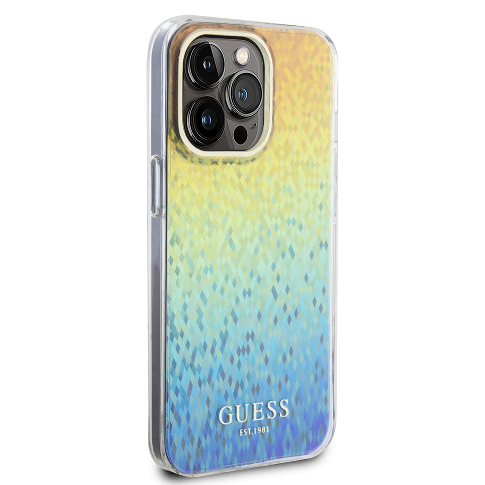 Husa pentru Apple iPhone 15 Pro, Guess, IML Faceted Mirror Disco Iridescent, Multicolor