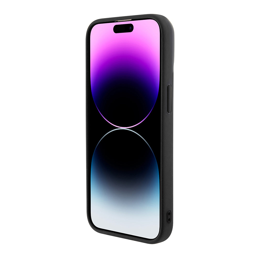 Husa pentru Apple iPhone 15 Pro, Guess, PU Square Mirror Script Logo, Neagra GUHCP15LPMSDGSK