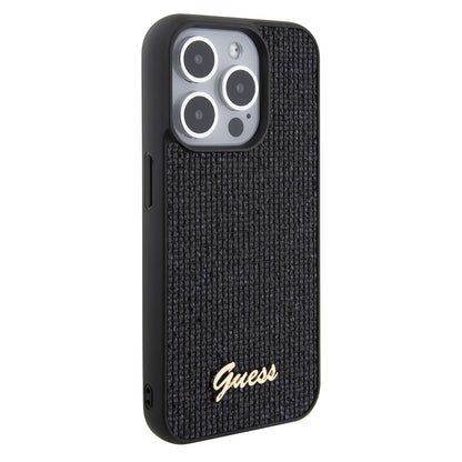 Husa pentru Apple iPhone 15 Pro, Guess, PU Square Mirror Script Logo, Neagra GUHCP15LPMSDGSK
