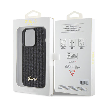 Husa pentru Apple iPhone 15 Pro, Guess, PU Square Mirror Script Logo, Neagra GUHCP15LPMSDGSK