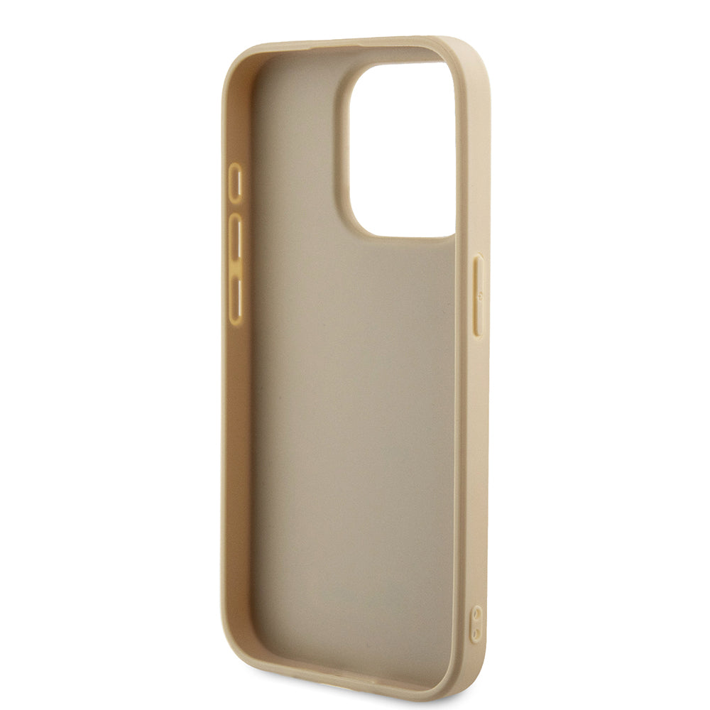 Husa pentru Apple iPhone 15 Pro, Guess, Saffiano Iridescent Script, Aurie
