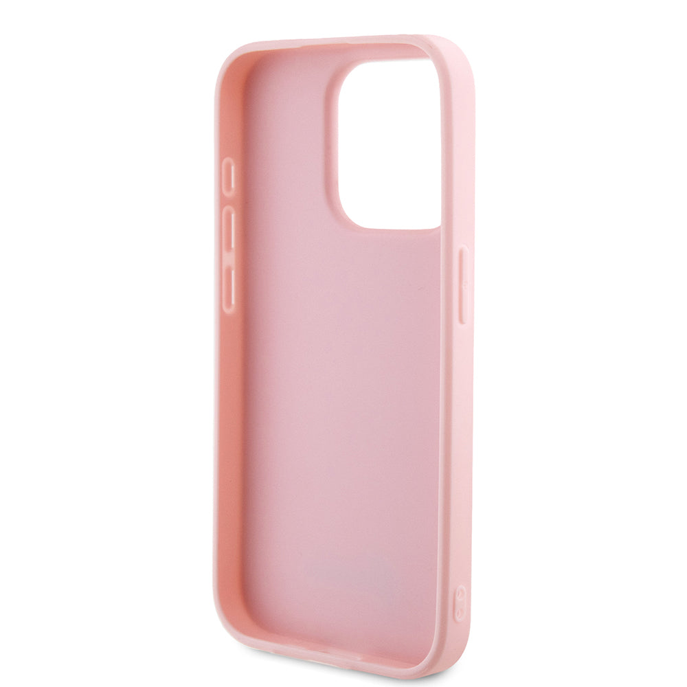 Husa pentru Apple iPhone 15 Pro, Guess, Saffiano Iridescent Script, Roz