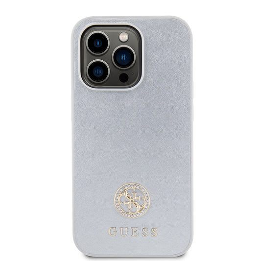 Husa pentru Apple iPhone 15 Pro, Guess, Strass Metal Logo, Argintie