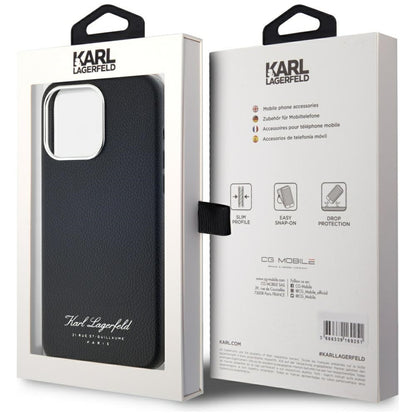 Husa pentru Apple iPhone 15 Pro, Karl Lagerfeld, Grained Hotel RSG, Neagra