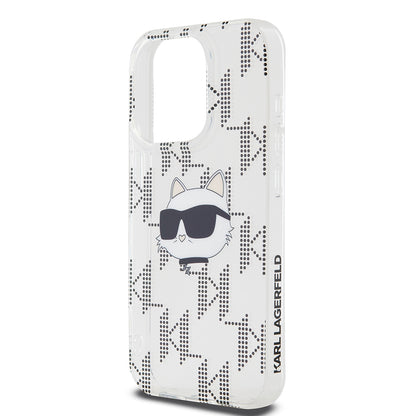 Husa pentru Apple iPhone 15 Pro, Karl Lagerfeld, IML Electroplated Choupette Head, Transparenta
