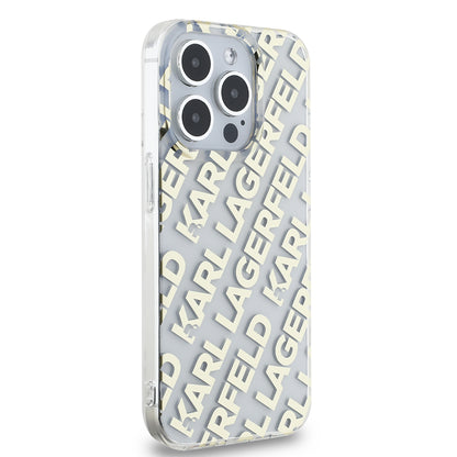 Husa pentru Apple iPhone 15 Pro, Karl Lagerfeld, IML Electroplated Repeated Logo, Aurie