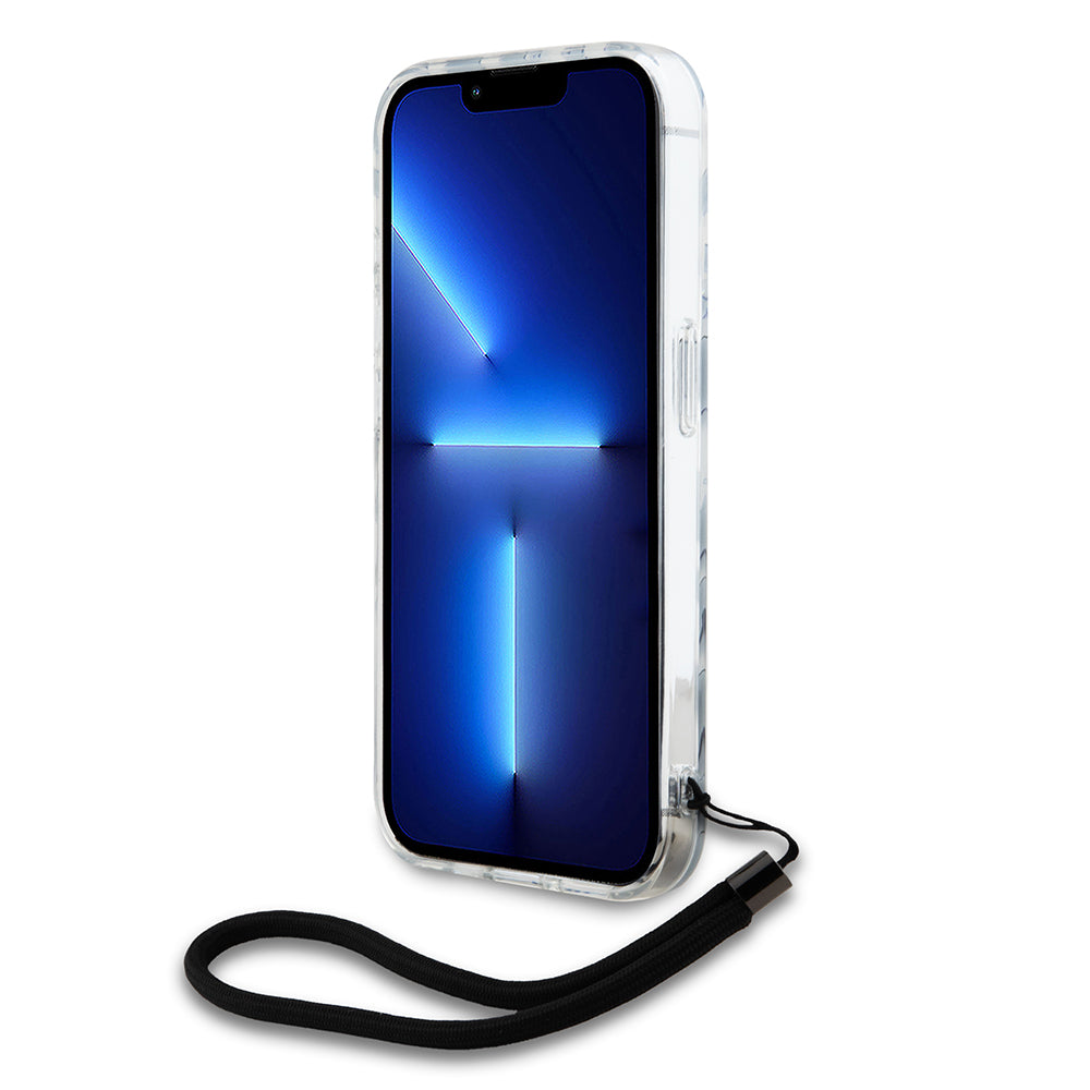 Husa pentru Apple iPhone 15 Pro, Karl Lagerfeld, IML Luxury Zebra Pattern with Strap, Neagra