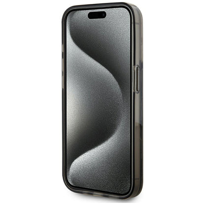 Husa pentru Apple iPhone 15 Pro, Karl Lagerfeld, Liquid Glitter Monogram, Neagra