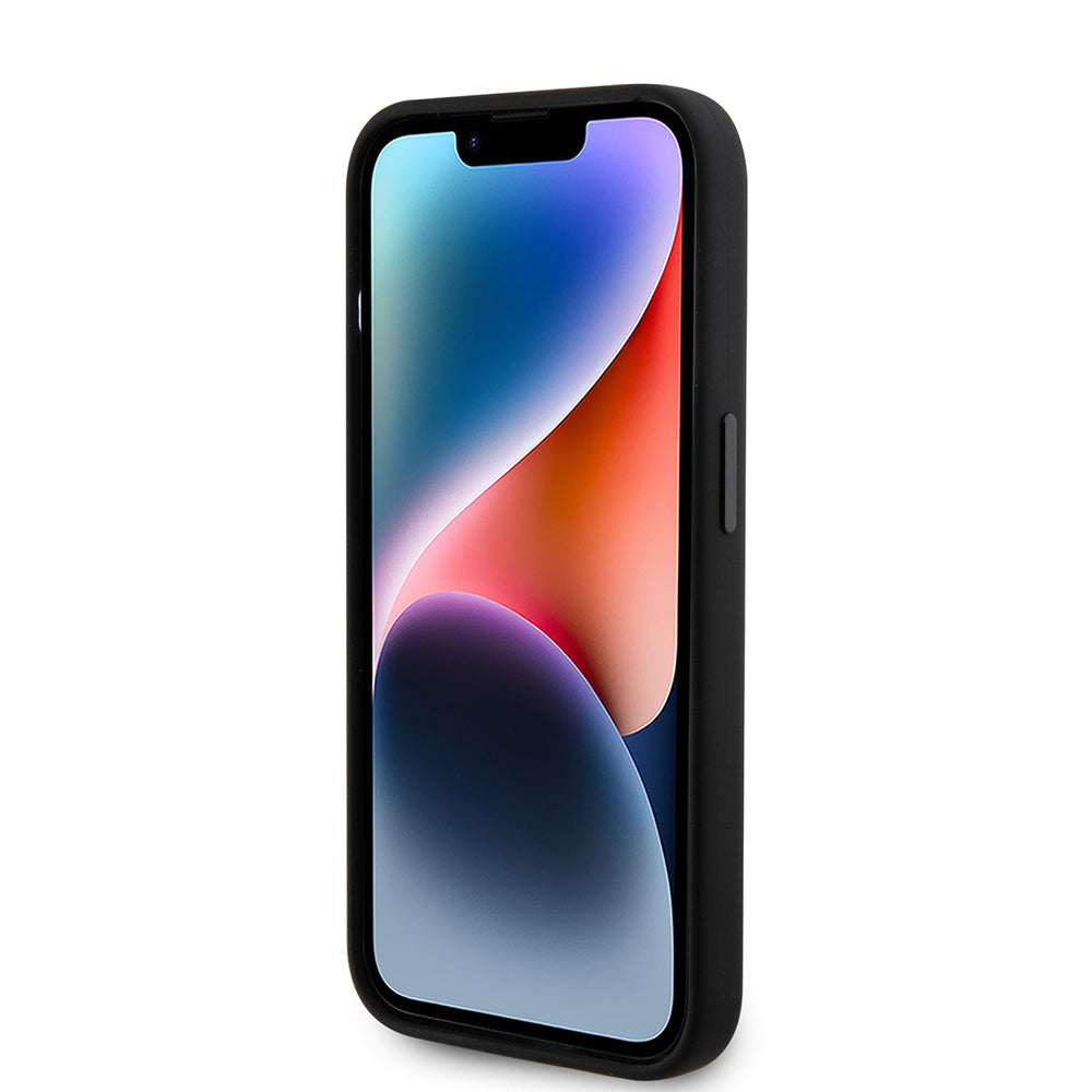 Husa pentru Apple iPhone 15 Pro, Karl Lagerfeld, Silicone Metal Ikonik, Neagra