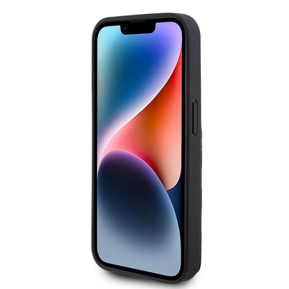 Husa pentru Apple iPhone 15 Pro, Karl Lagerfeld, Saffiano Cardslots and Stand Monogram Choupette, Neagra