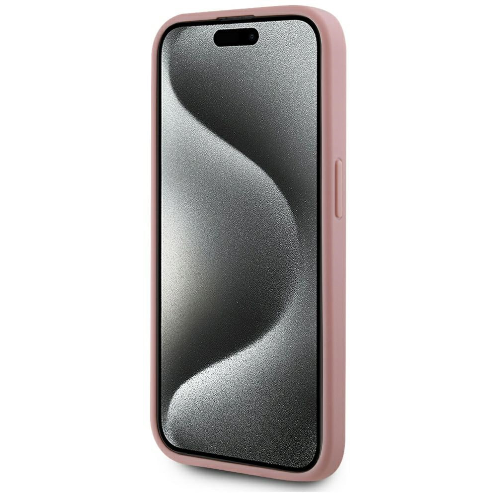 Husa pentru Apple iPhone 15 Pro, Karl Lagerfeld, Metal Signature, Roz