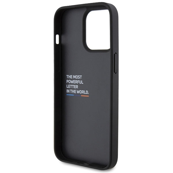 Husa pentru Apple iPhone 15 Pro Max, BMW, Stamp Tricolor, Neagra