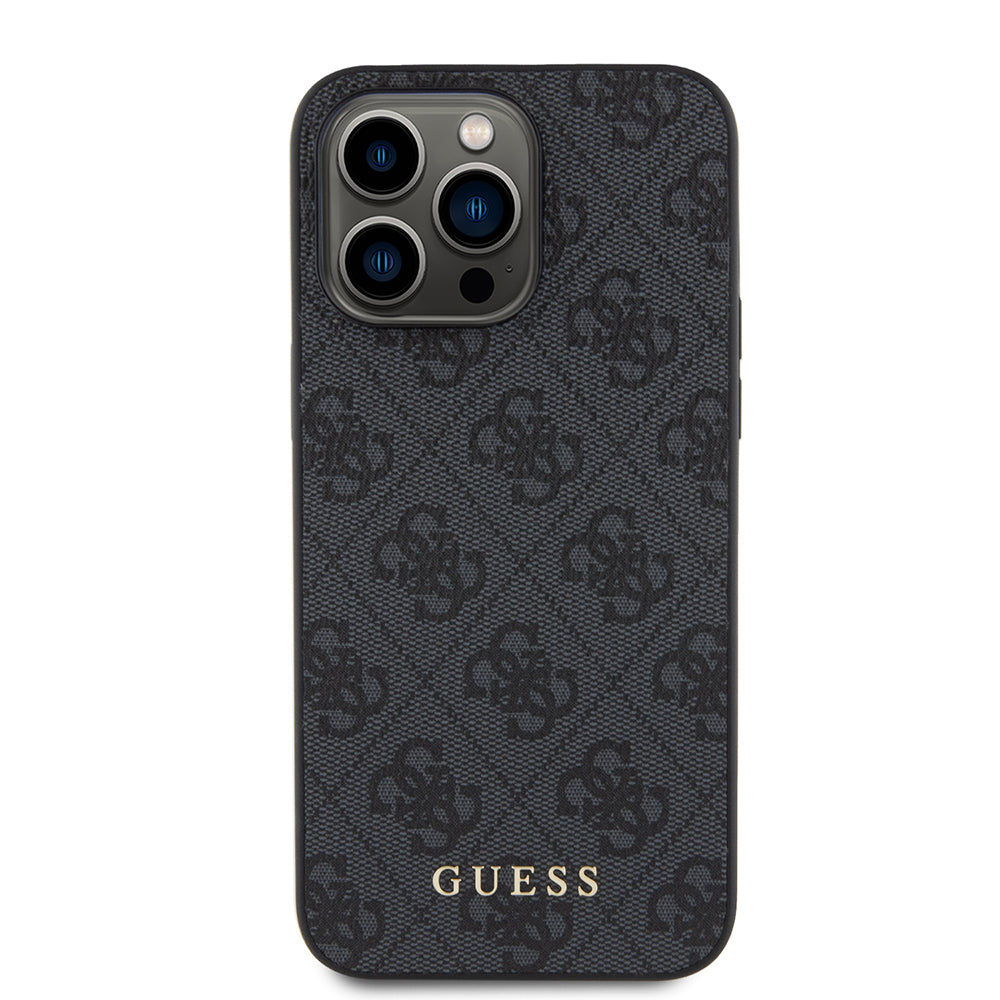 Husa pentru Apple iPhone 15 Pro Max, Guess, 4G Metal Gold Logo, Gri