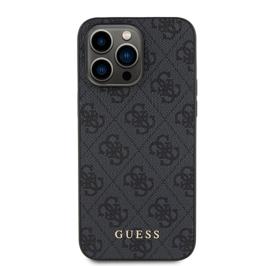 Husa pentru Apple iPhone 15 Pro Max, Guess, 4G Metal Gold Logo, Gri