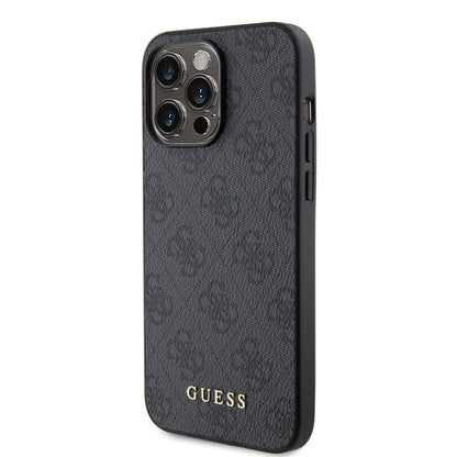 Husa pentru Apple iPhone 15 Pro Max, Guess, 4G Metal Gold Logo, Gri