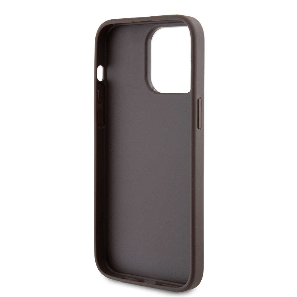 Husa pentru Apple iPhone 15 Pro Max, Guess, 4G Metal Gold Logo, Maro