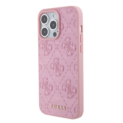 Husa pentru Apple iPhone 15 Pro Max, Guess, 4G Stamped, Roz