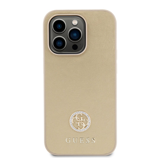 Husa pentru Apple iPhone 15 Pro Max, Guess, 4G Strass Metal Logo, Aurie