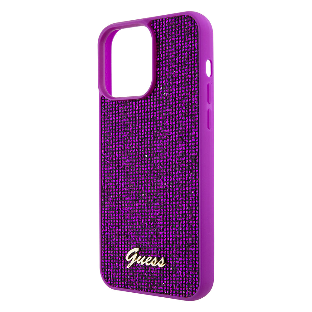 Husa pentru Apple iPhone 15 Pro Max, Guess, Disco Metal Script, Fucsia