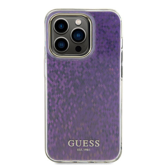 Husa pentru Apple iPhone 15 Pro Max, Guess, IML Faceted Mirror Disco Iridescent, Roz