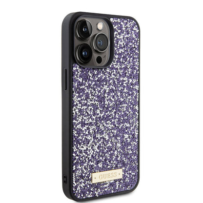 Husa pentru Apple iPhone 15 Pro, Guess, Rhinestone Metal Logo, Mov