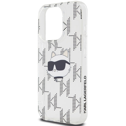 Husa pentru Apple iPhone 15 Pro Max, Karl Lagerfeld, IML Electroplated Choupette Head, Transparenta