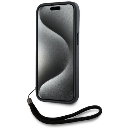 Husa pentru Apple iPhone 15 Pro Max, Karl Lagerfeld, Saffiano Athleisure Stripes with Strap, Rosie