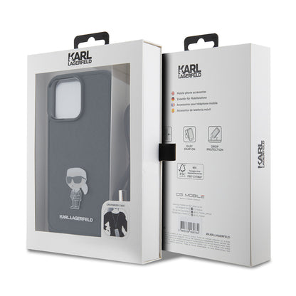 Husa pentru Apple iPhone 15 Pro Max, Karl Lagerfeld, Saffiano Crossbody Monogram Metal Pin Karl, Neagra