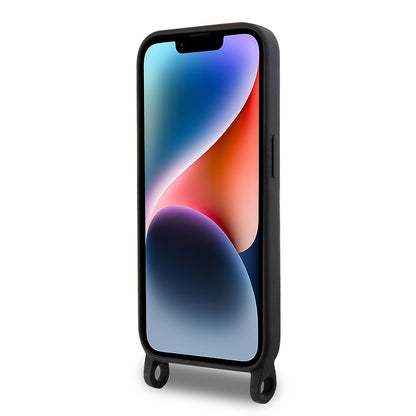 Husa pentru Apple iPhone 15 Pro Max, Karl Lagerfeld, Silicone Crossbody Ikonik Karl, Neagra