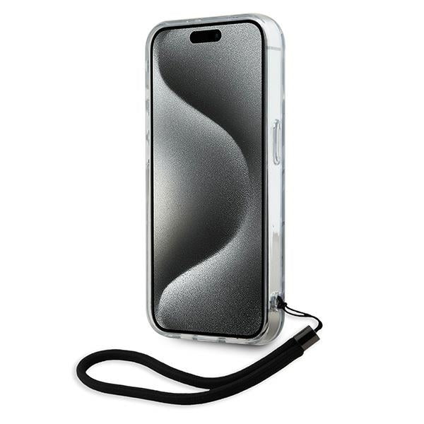 Husa pentru Apple iPhone 15 Pro Max, Karl Lagerfeld, Zebra with Cord Strap, Mov