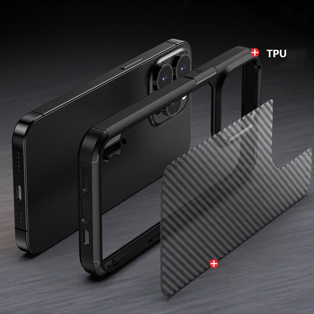 Husa pentru Apple iPhone 15 Pro Max, Techsuit, CarbonFuse, Neagra