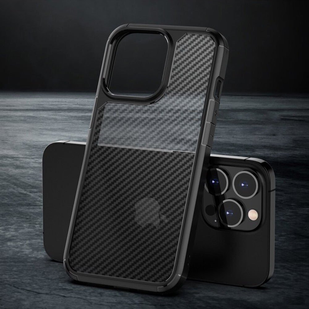 Husa pentru Apple iPhone 15 Pro Max, Techsuit, CarbonFuse, Neagra
