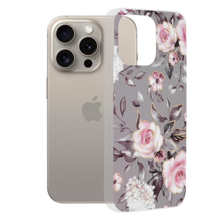 Husa pentru Apple iPhone 15 Pro Max, Techsuit, Marble, Gri