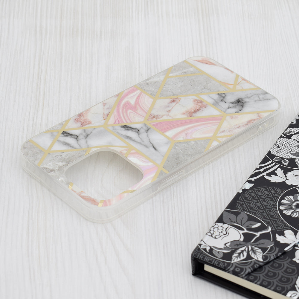 Husa pentru Apple iPhone 15 Pro Max, Techsuit, Marble, Roz