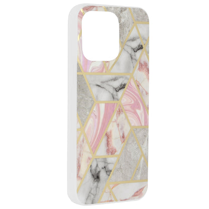 Husa pentru Apple iPhone 15 Pro Max, Techsuit, Marble, Roz