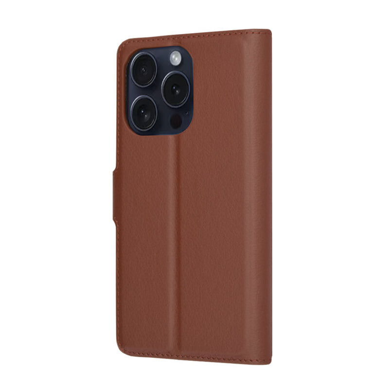 Husa pentru Apple iPhone 15 Pro, Techsuit, Leather Folio, Maro