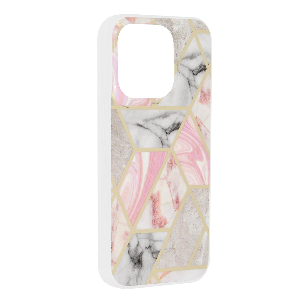 Husa pentru Apple iPhone 15 Pro, Techsuit, Marble, Roz