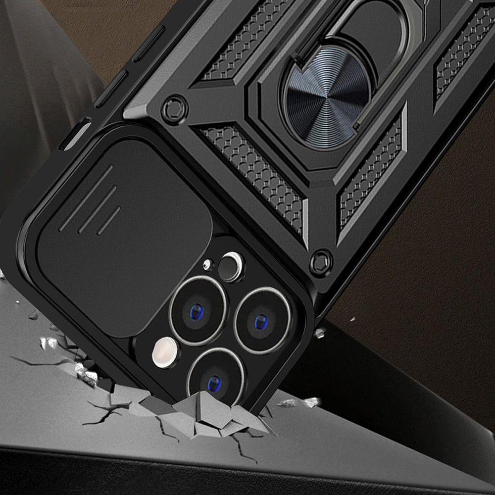 Husa pentru Apple iPhone 15, Techsuit, CamShield, Neagra