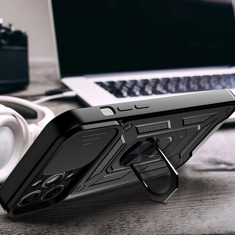 Husa pentru Apple iPhone 15, Techsuit, CamShield, Neagra