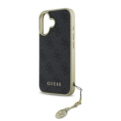 Husa pentru Apple iPhone 16, Guess, 4G Charm, Neagra