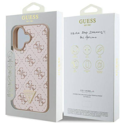 Husa pentru Apple iPhone 16, Guess, 4G Triangle Logo, Alba