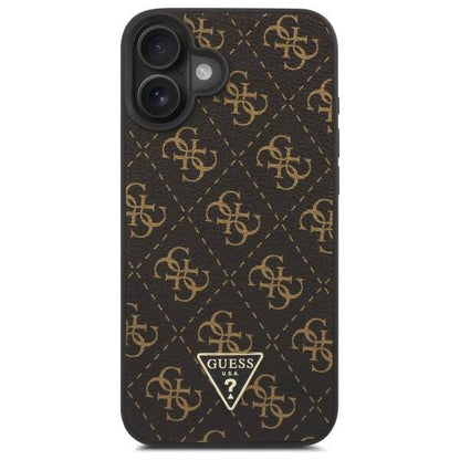 Husa pentru Apple iPhone 16, Guess, 4G Triangle Logo, Neagra