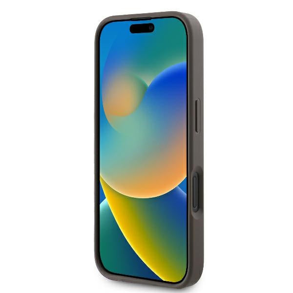 Husa pentru Apple iPhone 16, Guess, 4G Triangle Strass, Maro
