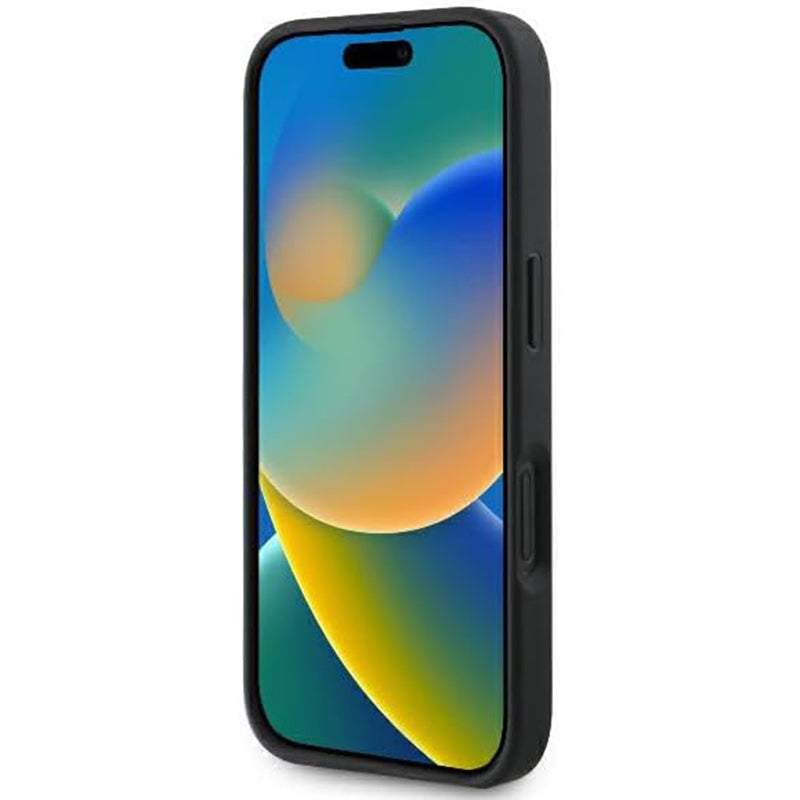 Husa pentru Apple iPhone 16, Guess, Fixed Glitter Big 4G, Neagra