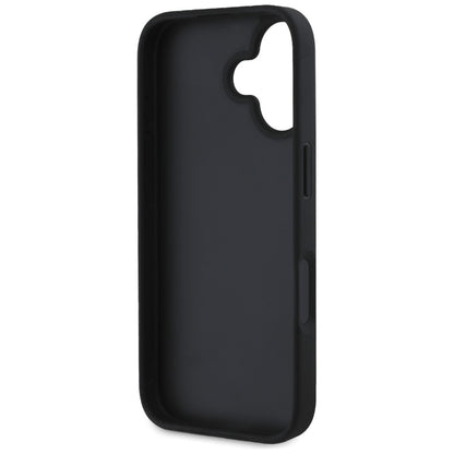 Husa pentru Apple iPhone 16, Guess, Hot Stamp 4G Pattern Triangle Logo, Neagra