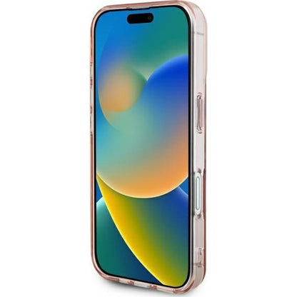 Husa pentru Apple iPhone 16, Guess, IML Heart, Roz